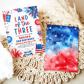 Land van de Drie 4e juli Patriottische 3e verjaard Kaart