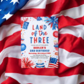 Land van de Drie 4e juli Patriottische 3e verjaard Kaart