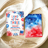 Land van de Drie 4e juli Patriottische 3e verjaard Kaart