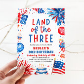 Land van de Drie 4e juli Patriottische 3e verjaard Kaart