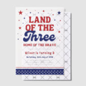 Land van de Drie 4e juli Patriottische 3e verjaard Vellum Uitnodigingen (Offset (Uitnodiging))