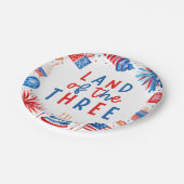 Land van de Drie 4e van juli 3e Verjaardagsfeest Papieren Bordje (Gekanteld)
