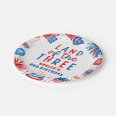 Land van de Drie 4e van juli 3e Verjaardagsfeest Papieren Bordje (Gekanteld)