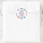 Land van de Drie 4e van juli 3e Verjaardagsfeest Ronde Sticker (Tas)