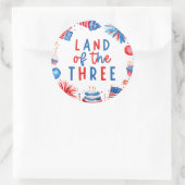 Land van de Drie 4e van juli 3e Verjaardagsfeest Ronde Sticker (Tas)