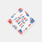 Land van de Drie 4e van juli 3e Verjaardagsfeest Servet (Hoek)