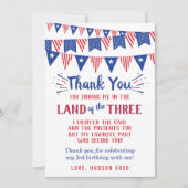 Land van de drie van 3 juli verjaardag bedankkaart (Voorkant)