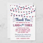 Land van de drie van 3 juli verjaardag bedankkaart (Voorkant)
