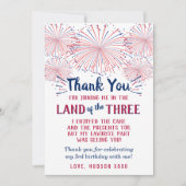 Land van de drie van 3 juli verjaardag bedankkaart (Voorkant)