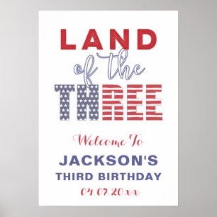 Land van de drie Verenigde Staten, derde verjaarda Poster