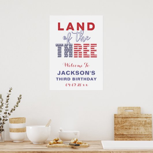 Land van de drie Verenigde Staten, derde verjaarda Poster (Keuken)