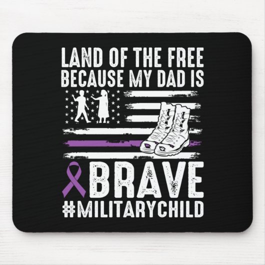 Land Van de Omdat Papa Dapper Trots Militair Kind Muismat (Voorkant)