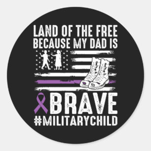 Land Van de Omdat Papa Dapper Trots Militair Kind Ronde Sticker