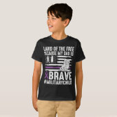 Land Van de Omdat Papa Dapper Trots Militair Kind T-shirt (Voorkant volledig)