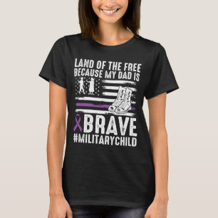 Land Van de Omdat Papa Dapper Trots Militair Kind T-shirt
