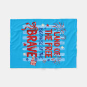 Land Van De Omdat Van De Dappere Patriottische VS Fleece Deken (Voorkant (Horizontaal))