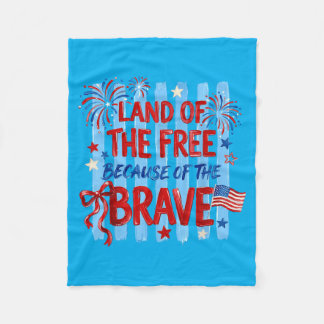 Land Van De Omdat Van De Dappere Patriottische VS Fleece Deken