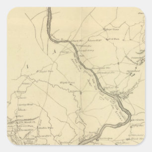 Land van de Rariton-rivier in Oost-Jersey Vierkante Sticker