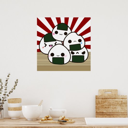 Land van de Rising Onigiri Poster (Keuken)