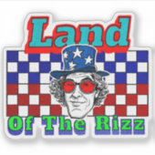 Land van de Rizz 4 juli Sticker (Voorkant)