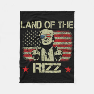 Land Van De Rizz Grappig Patriottisch Trump 4 Juli Fleece Deken