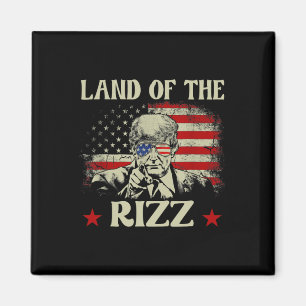 Land Van De Rizz Grappig Patriottisch Trump 4 Juli Magneet