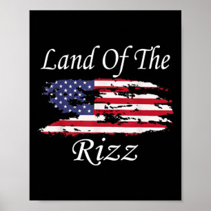 Land Van De Rizz Grappig Patriottisch Trump 4 Juli Poster