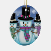 Land van de Snowmen Cute Kerstversiering Keramisch Ornament (Rechts)