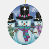 Land van de Snowmen Cute Kerstversiering Keramisch Ornament (Links)