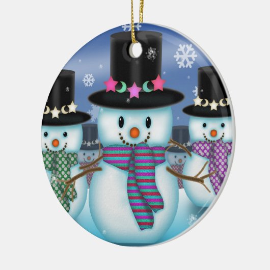 Land van de Snowmen Cute Kerstversiering Keramisch Ornament (Links)