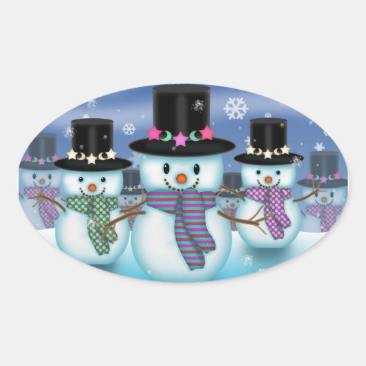Land van de Snowmen-Kerst stickers (Voorkant)