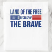 Land van de Vrij Vanwege de Dappere (Sticker) Rechthoekige Sticker (Tas)