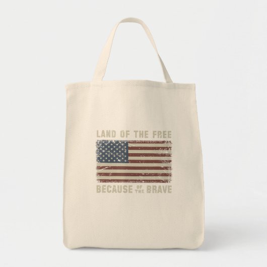 Land van de Vrij vanwege de dappere  vlag Tote Bag (Voorkant)