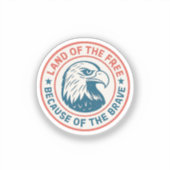 Land van de Vrije Adelaar Sticker (Voorkant)