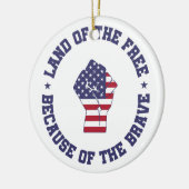 Land van de vrije Amerikaanse vlag Keramisch Ornament (Links)