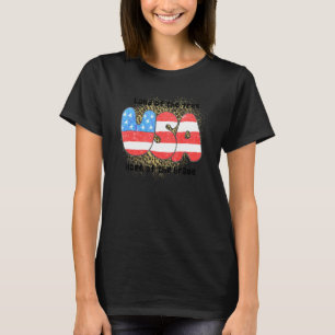 land van de vrije amerikaanse vlag op de vierde va t-shirt