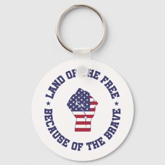 Land van de vrije Amerikaanse vlag Sleutelhanger (Voorkant)
