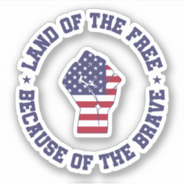 Land van de vrije Amerikaanse vlag Sticker