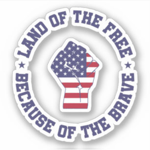 Land van de vrije Amerikaanse vlag Sticker