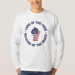 Land van de vrije Amerikaanse vlag T-shirt