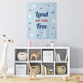 Land van de Vrije Blauwe 4 juli Wandkleed