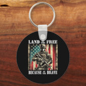 Land van de Vrije Dappere Militaire Veteranen Dag  Sleutelhanger (Voorkant)