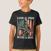 Land van de Vrije Dappere Militaire Veteranen Dag  T-shirt (Voorkant)