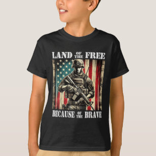 Land van de Vrije Dappere Militaire Veteranen Dag  T-shirt