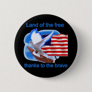 Land van de Vrije Hemden en Gifts Ronde Button 5,7 Cm
