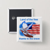 Land van de Vrije Hemden en Gifts Vierkante Button 5,1 Cm (Voorkant /achterkant)