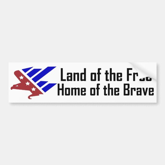 Land van de Vrije, Huis van de Brave Bumpersticker (Voorkant)