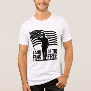Land van de Vrije Militaire Saluut Amerikaanse Vla Tri-Blend Shirt