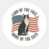 Land van de Vrije -  Patriottische Kat Sticker (Voorkant)
