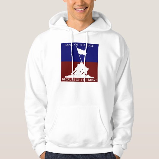 Land van de Vrije vanwege de Brave: Iwo Jima Hoodie (Voorkant)